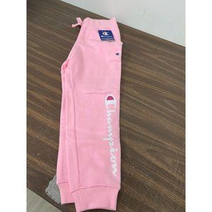 Champion Big Girls Script Logo Jogger Pants (Pink, S)